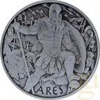 1 Unze Silbermünze Tuvalu - Gods of Olympus - Ares 2023 Antik Finish