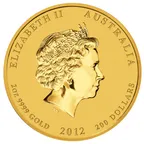 2 Unzen Goldmünze Australien Lunar II Drache 2012