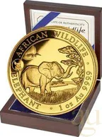 1 Unze Goldmünze Somalia Elefant 2019 - Privy Mark Schwein