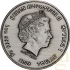 1 Unze Silbermünze Tuvalu James Bond - Casino Royale Chip 2023 - Antik Finish - coloriert