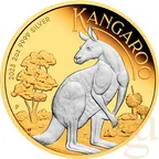 2 Unzen Silbermünze Australien Känguru 2023 teilvergoldet