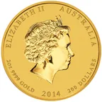 2 Unzen Goldmünze Australien Lunar II Pferd 2014