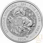 2 Unzen Silbermünze Tudor Beasts Seymour Unicorn 2024