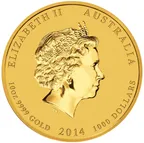 10 Unzen Goldmünze Australien Lunar II Pferd 2014