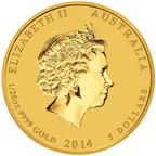 1/20 Unze Goldmünze Australien Lunar II Pferd 2014