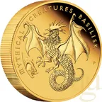 5 Unzen Goldmünze Australien Mythical Creatures Basilisk 2023 - polierte Platte