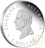 1 Unze Silbermünze Australien Känguru 2024 - King Charles Observe Proof