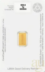 1 Gramm Goldbarren C. Hafner - For You - Weiß