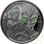 4x 1/2 Unze Afrika Ghana Alien Silbermünzen 2023 - Four Coin Set