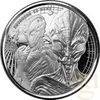 1 Unze Silbermünze Afrika Ghana Alien 2023