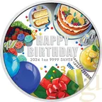 1 Unze Silbermünze Australien Happy Birthday - coloriert
