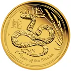 1 Unze Goldmünze Australien Lunar II Schlange 2013 - polierte Platte