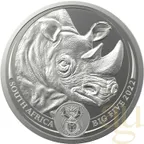1 Kilogramm Silbermünze Südafrika Big Five Nashorn 2022 proof