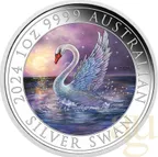 1 Unze Silbermünze Australien Schwan 2024 - coloriert