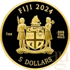 1 Unze Goldmünze Fiji Cats 2024 - prooflike