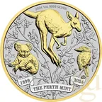 4x 1 Unze Silbermünze Australien 125 Jahre Perth Mint 2024 - Typeset Collection