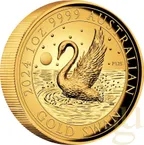 1 Unze Goldmünze Australien Schwan 2024 - High Relief - polierte Platte
