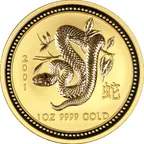 1 Unze Goldmünze Australien Lunar I Schlange 2001