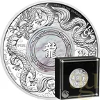 2 Unzen Silbermünze Australien Mother of Pearl Double Dragon 2024 - polierte Platte