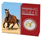 1 Unze Silber Australien Lunar II Pferd 2014 teilvergoldet + Box + Zertifikat
