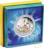 1 Unze Silbermünze Tuvalu SpongeBob and Friends 2024 coloriert - polierte Platte