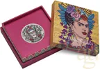 2 Unzen Silbermünze Tuvalu Frida Kahlo 2024 Antik Finish - coloriert