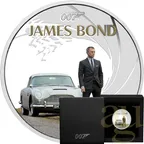 1 Unze Silbermünze Tuvalu James Bond 007 - Daniel Craig & Aston Martin DB5 2024  - proof coloriert