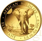 1/2 Unze Goldmünze Somalia Elefant 2025