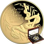 1 Unze Goldmünze Australien RAM Lunar Schlange 2025 Domed - Proof