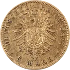 5 Mark Goldmünze Ludwig II König von Bayern