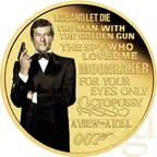 8-Coin-Set Silbermünzen Tuvalu James Bond 007 - Roger Moore 2024 - coloriert - proof