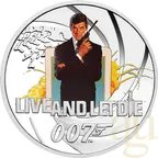 8-Coin-Set Silbermünzen Tuvalu James Bond 007 - Roger Moore 2024 - coloriert - proof