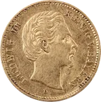 5 Mark Goldmünze Ludwig II König von Bayern