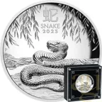 5 Unzen Silbermünze Australien Lunar III Schlange 2025 polierte Platte - High Relief