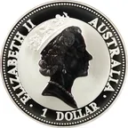 1 Unze Silbermünze Australien Kookaburra 1995