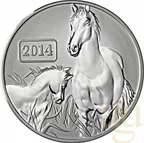 1 Unze Silbermünze Tokelau Lunar Pferd 2014