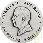 2 Unzen Silbermünze Australien Lunar III Schlange 2025 - Antik Finish