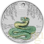 1 Unze Silbermünze Australien Lunar III Schlange 2025 ANDA Special coloriert - Coincard