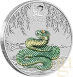 1 Unze Silbermünze Australien Lunar III Schlange 2025 ANDA Special coloriert - Coincard