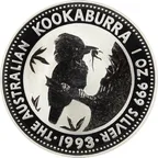 2 Unzen Silbermünze Australien Kookaburra 1993
