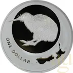 1 Unze Silbermünze Neuseeland Kiwi 2009 - polierte Platte
