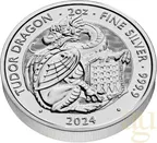 2 Unzen Silbermünze Tudor Beasts Tudor Dragon 2024