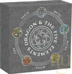 5 Unzen Silbermünze Tuvalu - Der Drache und die fünf Elemente 2024 - Antik Finish - coloriert