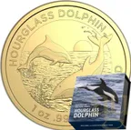1 Unze Goldmünze Australien Hourglass Delfin 2024