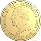 1 Unze Goldmünze Australien Hourglass Delfin 2024