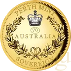 Double Australian Sovereign 2022 Goldmünze polierte Platte - High Relief