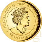 Double Australian Sovereign 2022 Goldmünze polierte Platte - High Relief