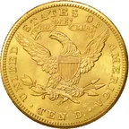 10$ Goldmünze Eagle Liberty Head - Kopf