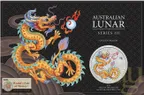 1 Unze Silbermünze Australien Lunar III Drache 2024 ANA Special gold coloriert - Coincard