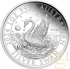 1 Unze Silbermünze Australien Schwan 2024 - polierte Platte